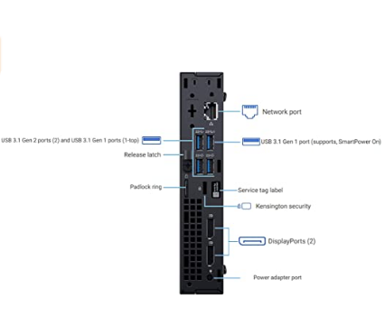 Dell OptiPlex 7070 Desktop Computer - Intel Core i7-9700T - 16GB RAM - 256GB SSD - Micro PC